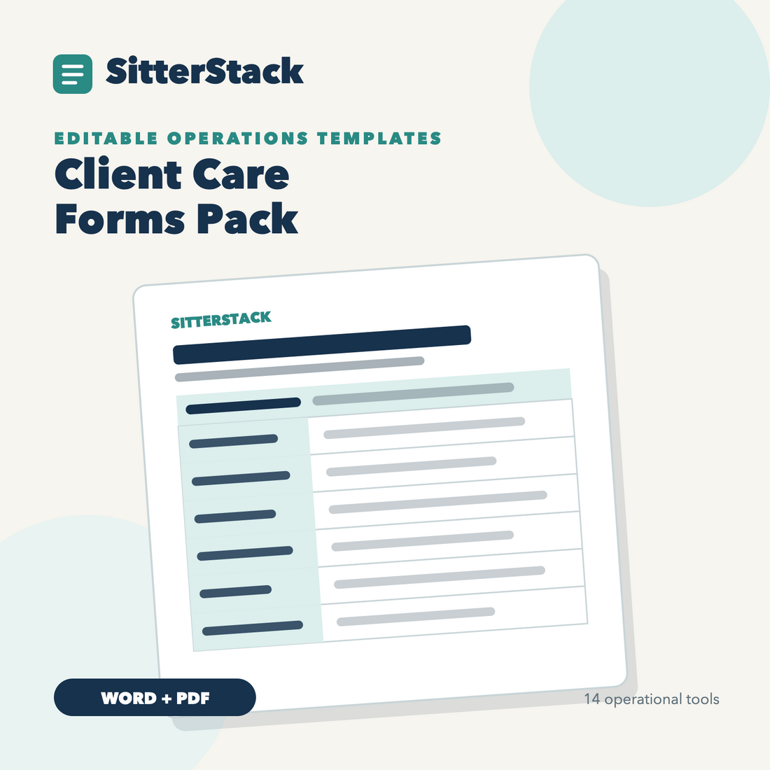 SitterStack client care forms for pet sitters